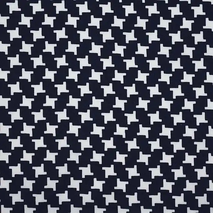 Direktkauf Satin, Baumwolle, geometrisch, 25802-15, dunkelblau