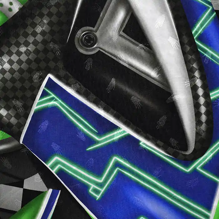 Gewebe, Druck, abstrakt, 25821-07, grün-blau Direktkauf