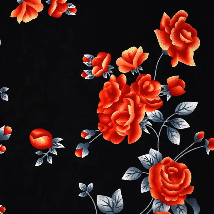 Kostenloser Rückversand Gewebe, Viskose, floral, 25384-3, rot