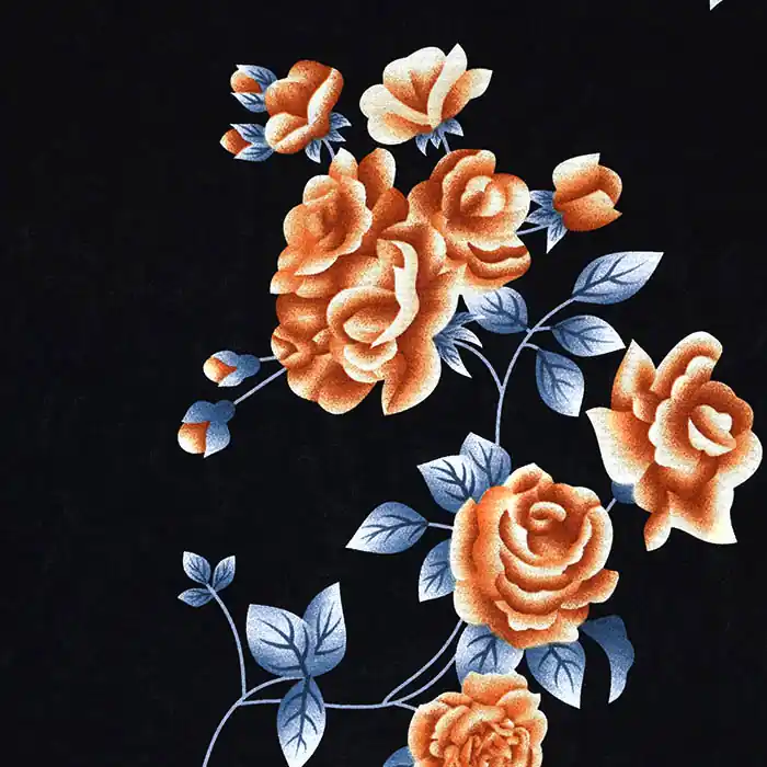 Letzte Chance Gewebe, Viskose, floral, 25384-4, orange