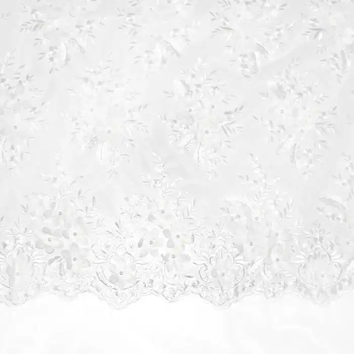 Angebot Spitze mit Perlen, floral, 25903-010, weiß