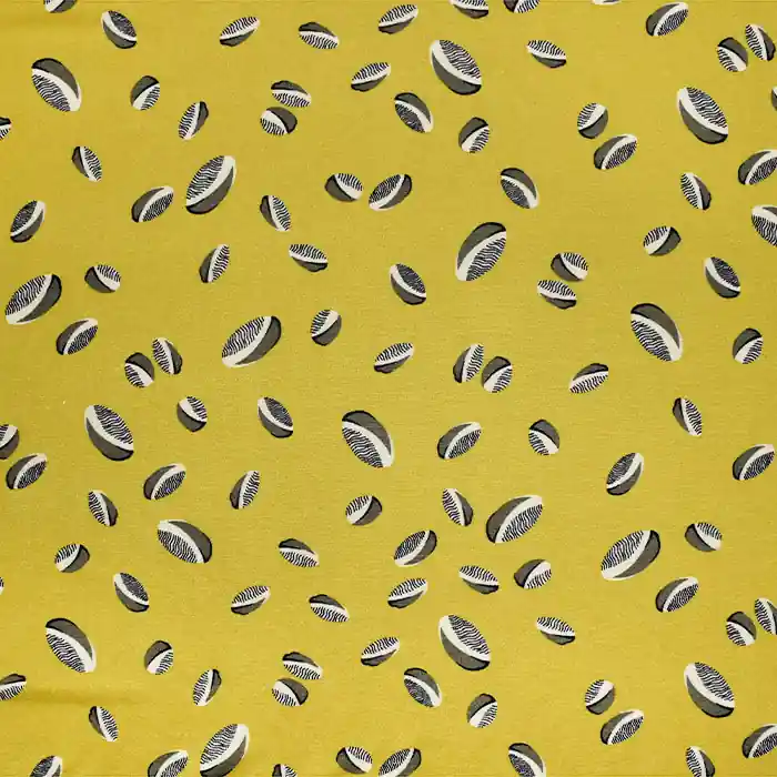 Gewebe, Viskose, Druck, 22382-085, gelb Kostenloser Versand