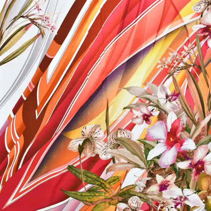 Gewebe, Viskose, floral, 20657 Neue Ware