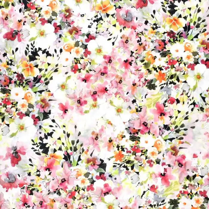 Jersey, Polyester, floral, 25042-5 Preisreduziert