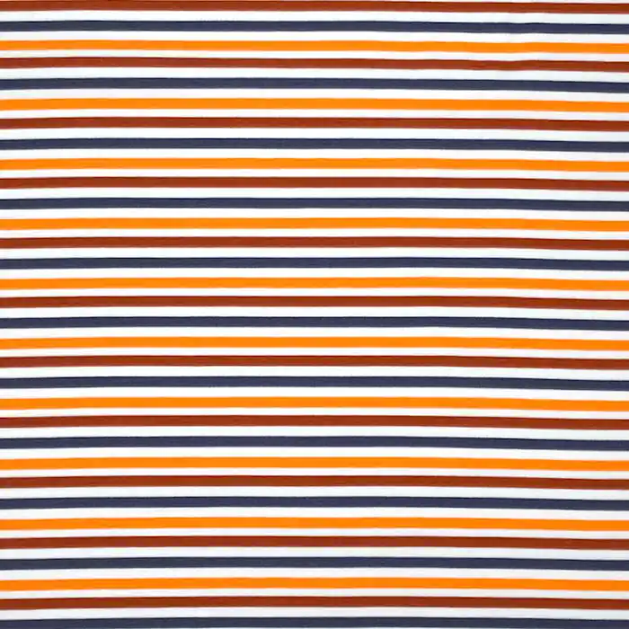Jersey, Baumwolle, Streifen, 25832-33, orange-blau Neu
