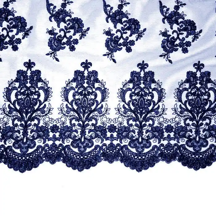 Online Kaufen Spitze, dehnbar, floral, 25850-002, dunkelblau