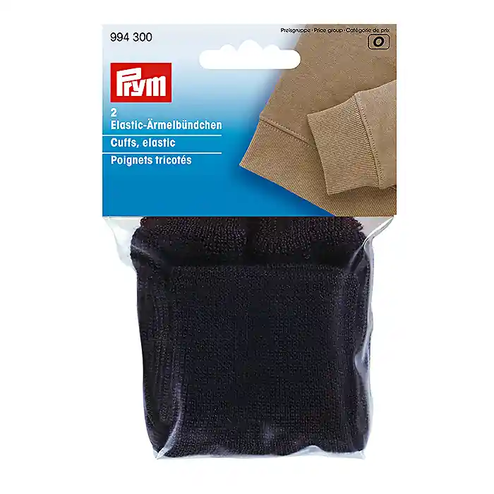 Geprüft Ärmelbündchen, Prym, 994300, schwarz