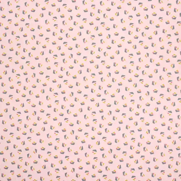 Abverkauf Satin, Baumwolle, geometrisch, 23796-002, rosa