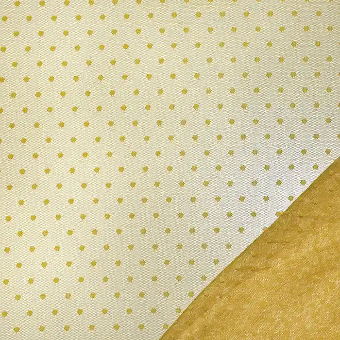 Netzstoff, dehnbar, Punkte, 22933-034, ocker Exklusiv