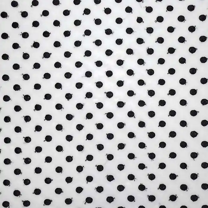 Gewebe, Viskose, Stickarbeit, Punkte, 25798-03, weiß Echt