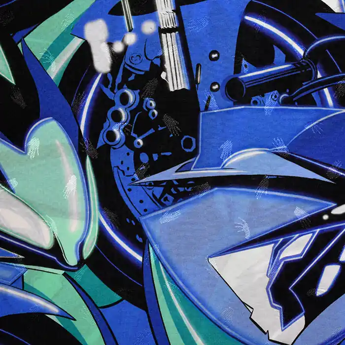 Heißes Angebot Gewebe, Viskose, abstrakt, 25821-24, blau-mint