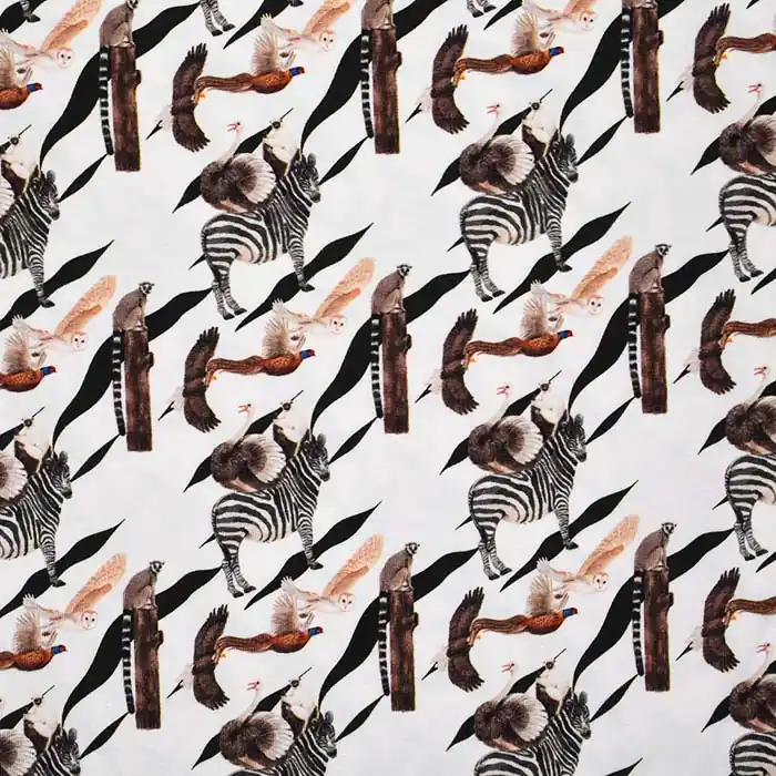 Jersey, Baumwolle, digital, Tiere, 25652-02, weiß Gratis Versand