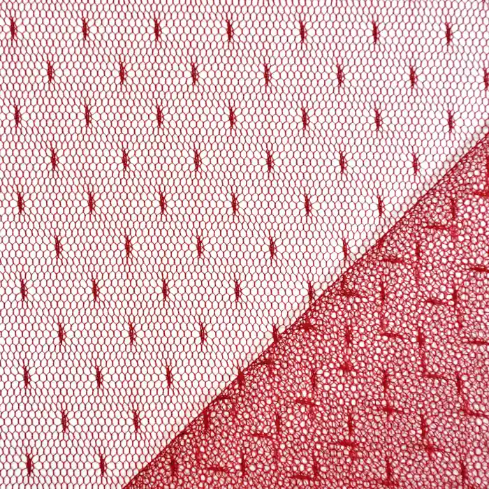 Neue Kollektion Netzstoff, dehnbar, Punkte, 19002-44, rot