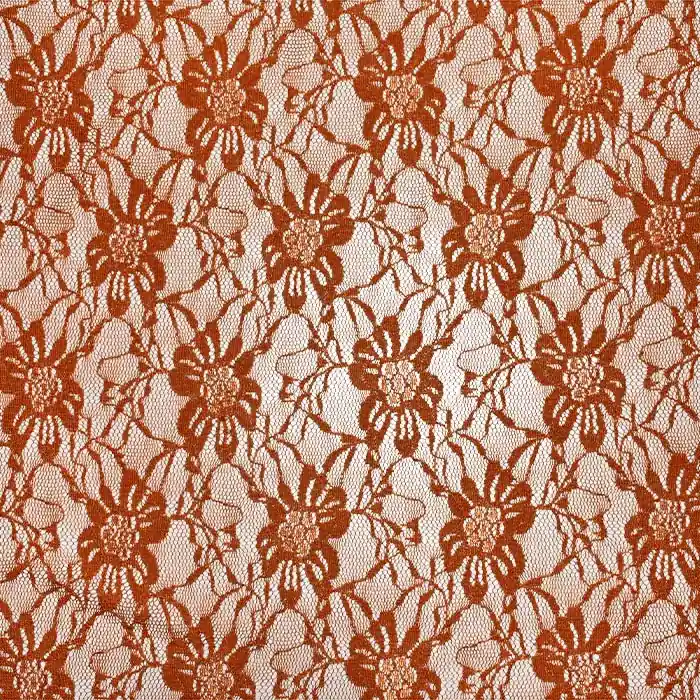 Preisknaller Spitze, elastisch, floral, 21658-056, ziegelrot