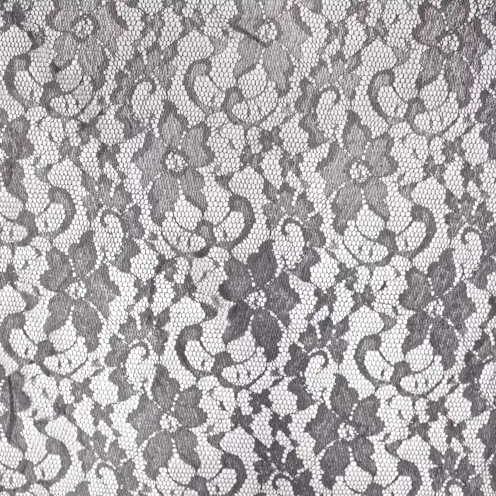 Geld-Zurück-Garantie Spitze, elastisch, floral, 22942-061, grau