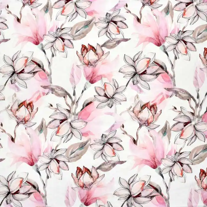 Leinen, digital, floral, 25019-017 Kracherpreis