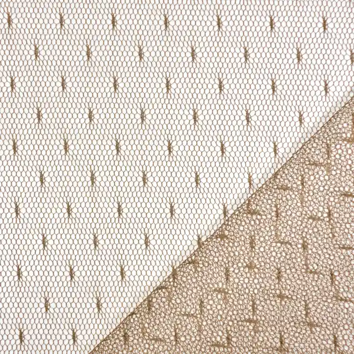 Rabatt Netzstoff, dehnbar, Punkte, 19002-43, braun