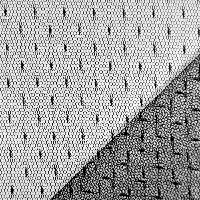 Netzstoff, dehnbar, Punkte, 19002-2, schwarz Schnäppchen