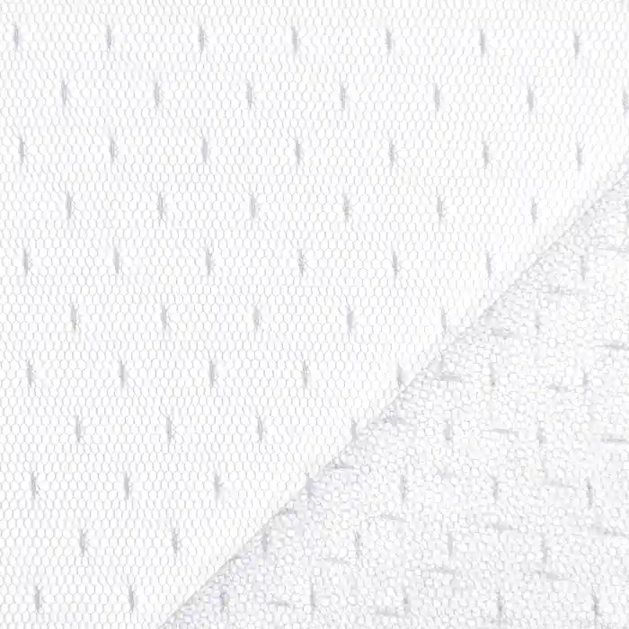 Sonderangebot Netzstoff, dehnbar, Punkte, 19002-6, weiß
