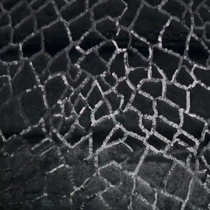 Kunstpelz, geometrisch, 19816-069, schwarz Sonderaktion