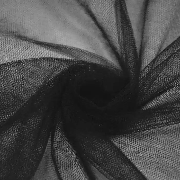 Tüll, weich, matt, 20190-1, schwarz Echt