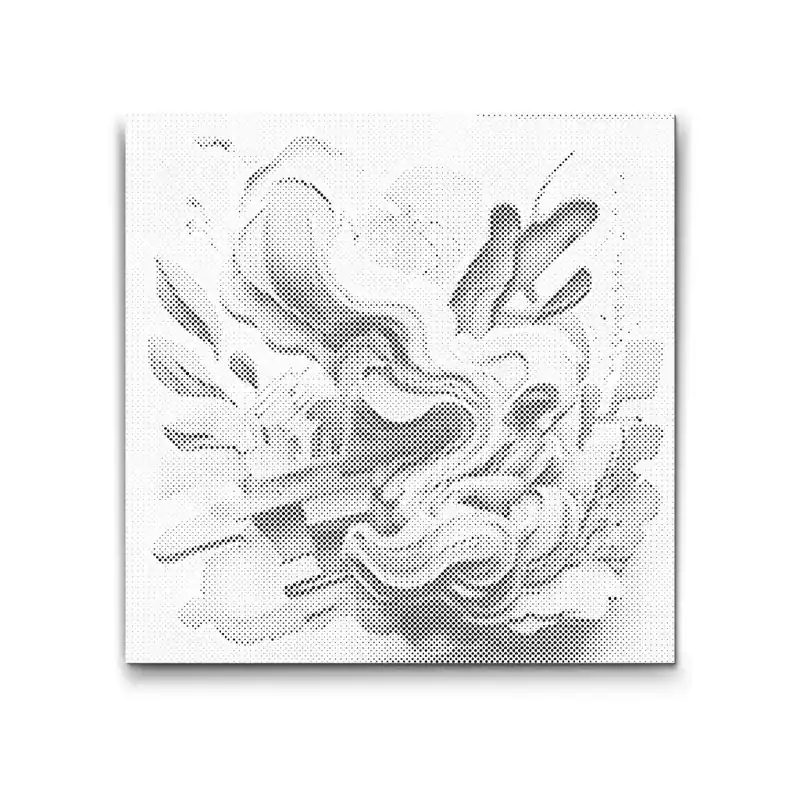 Preisreduziert Punktmalerei – Abstrakter Aquarellfleck 2