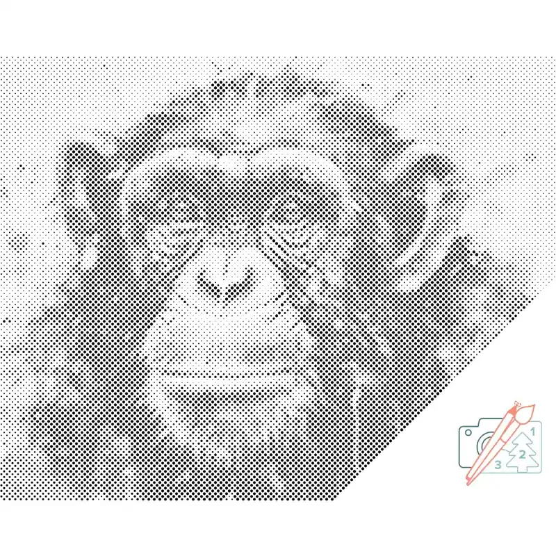 Sale Punktmalerei – Affe