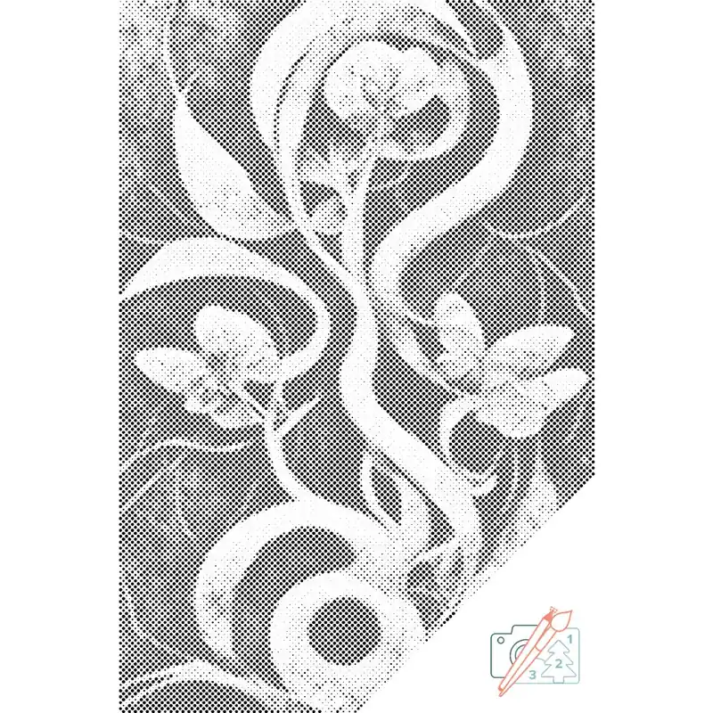 Preiswert Punktmalerei – Abstrakte Blume