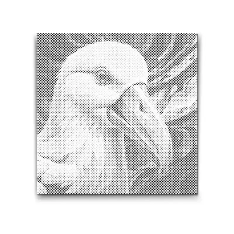 Punktmalerei – Albatros in Rot- und Blautönen Highlight