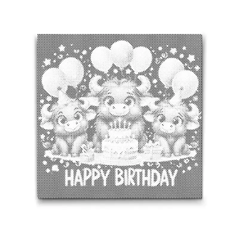 Punktmalerei – Alles Gute wünschen die Bullen Knallerangebot