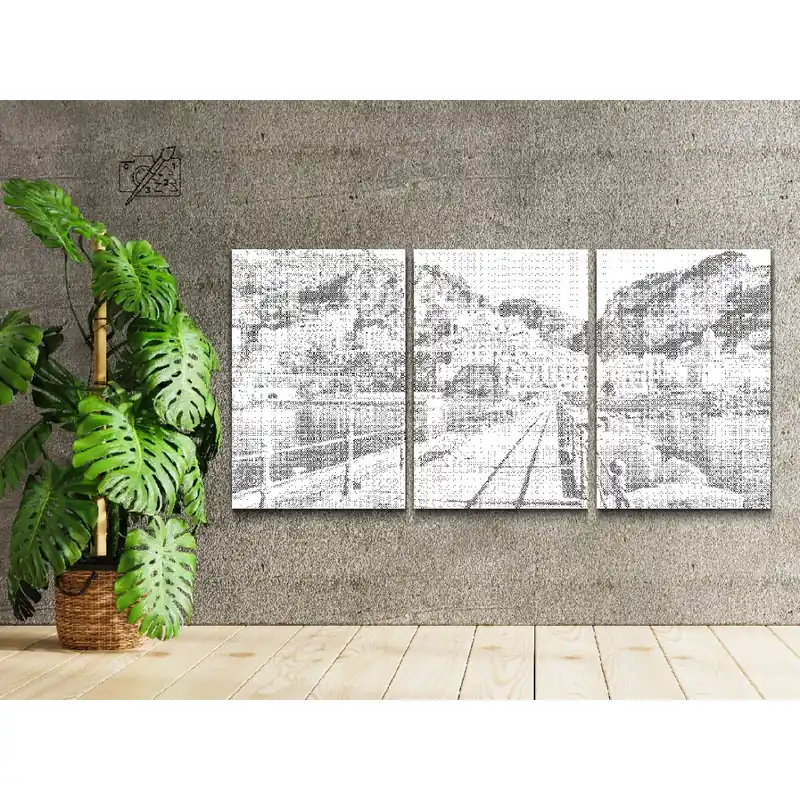 Kostenloser Versand Punktmalerei – Amalfi, Italien (3er-Set)