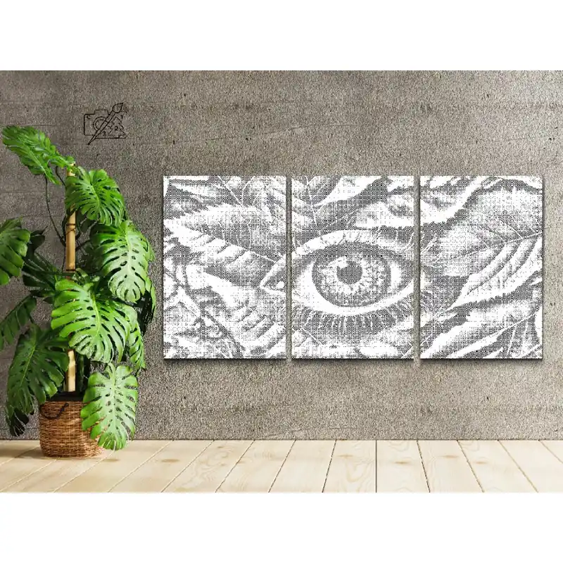 Punktmalerei – Auge verteckt in Blätter (3er-Set) Top-Preis