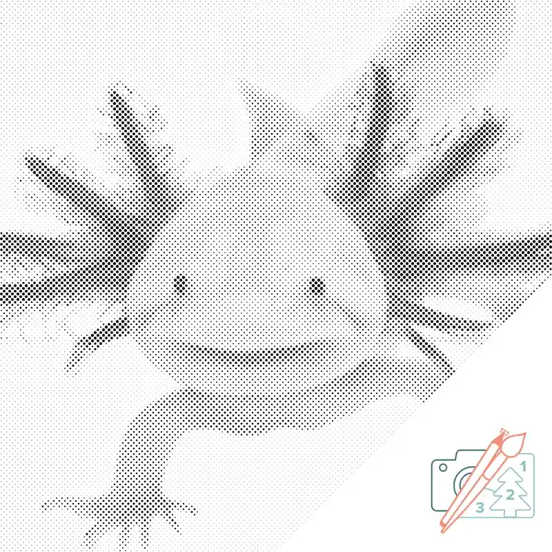 Sale Punktmalerei – Axolotl 3
