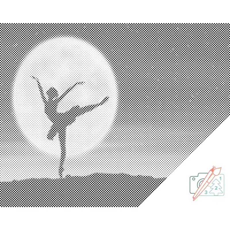 Neuheit Punktmalerei – Ballerina bei Vollmond