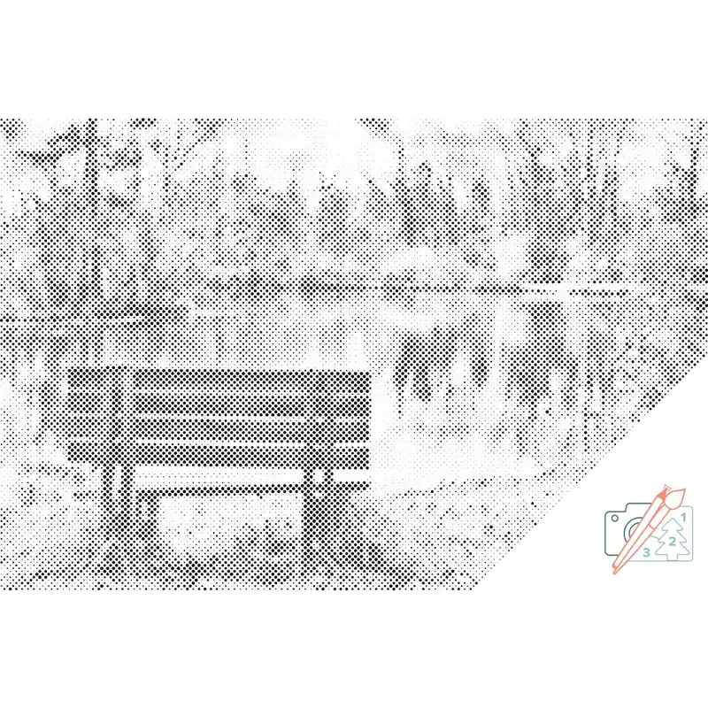 Punktmalerei – Bank am Teich Sonderangebot