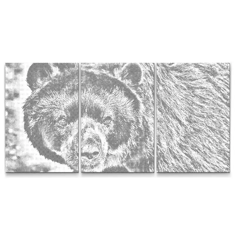 Punktmalerei – Bär (Set aus 3 Leinwänden) Ausverkauf