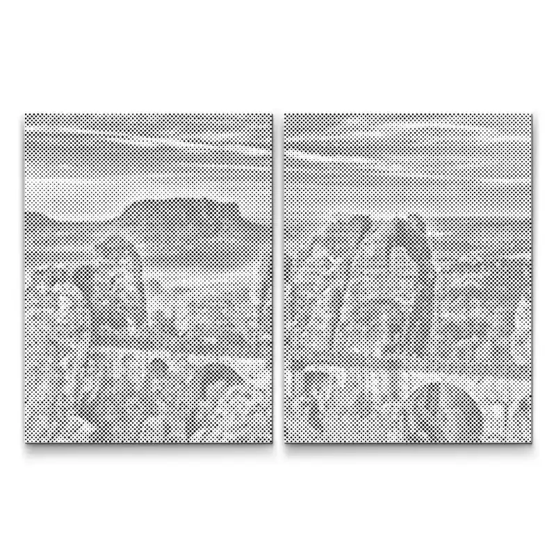 Nur Heute Punktmalerei – Basteibrücke – Deutschland (Set aus 2 Leinwänden)