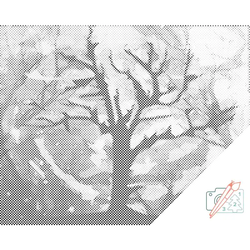 Direktkauf Punktmalerei – Baum mit zauberhaftem Hintergrund