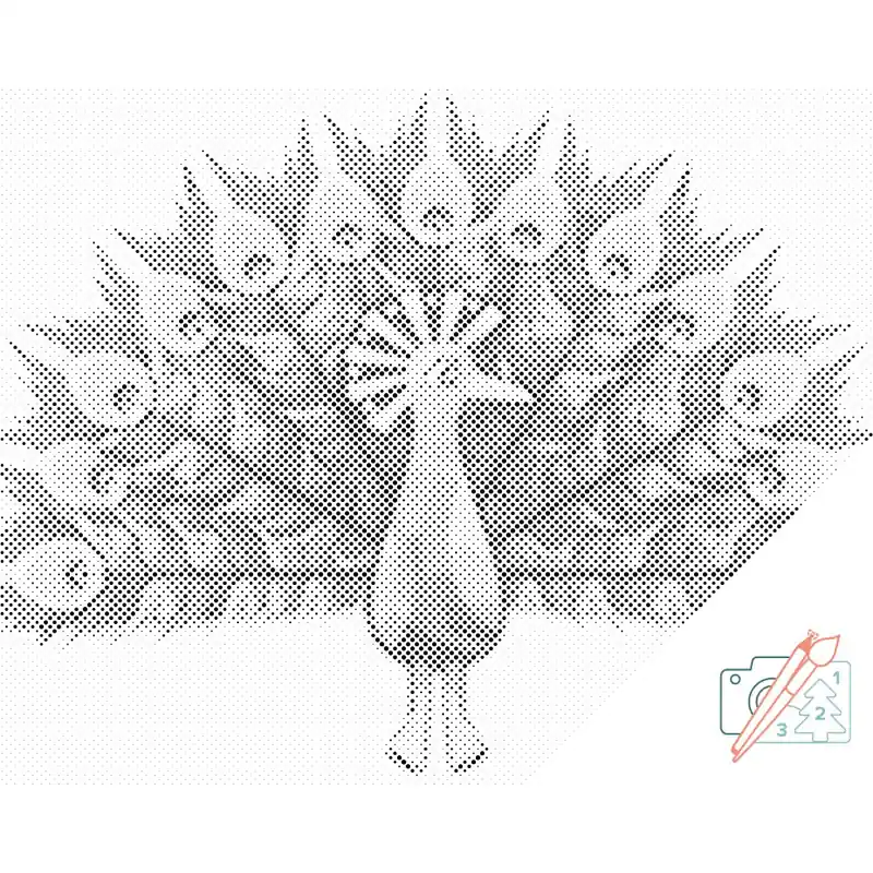 Günstig Punktmalerei – Bemalter Pfau