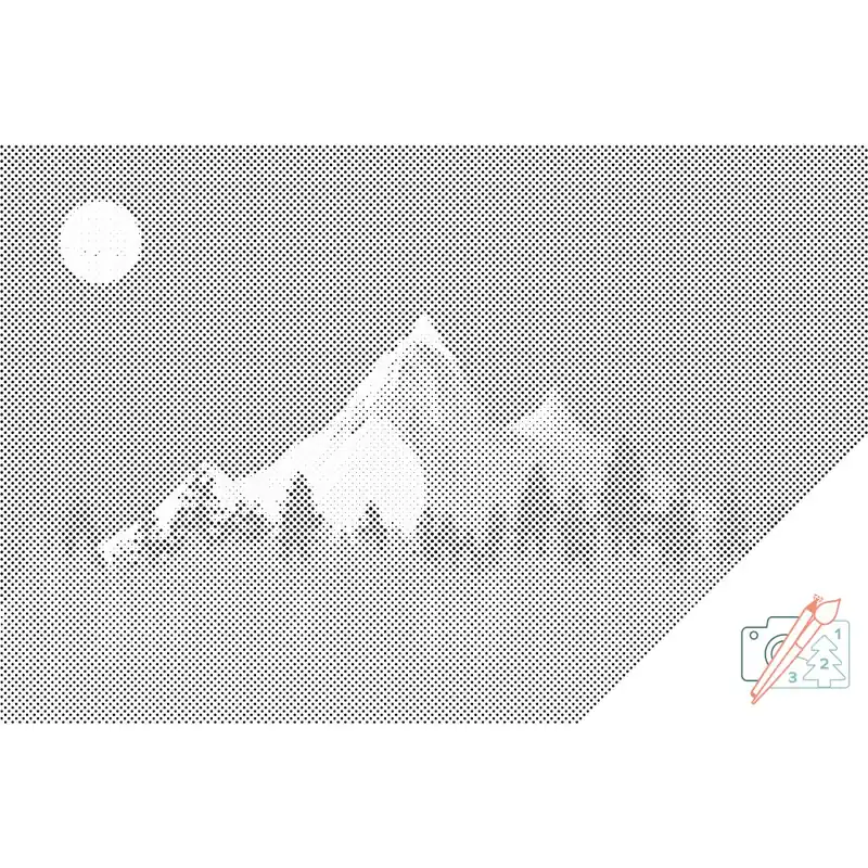 Punktmalerei – Berge bei Nacht Wochenendangebot