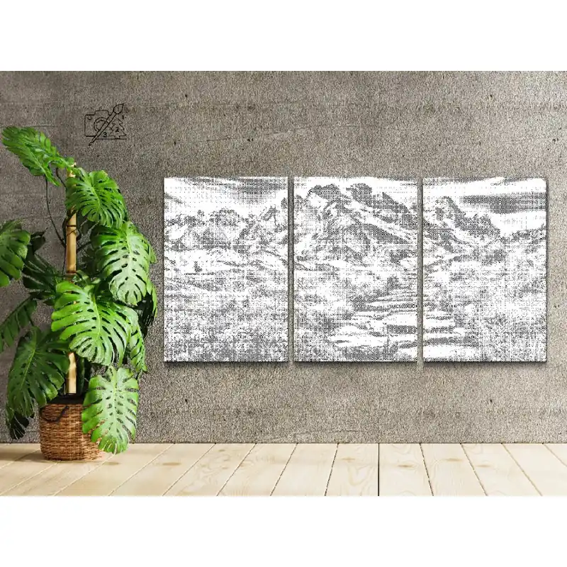 Zertifiziert Punktmalerei – Berglandschaft (3er-Set)