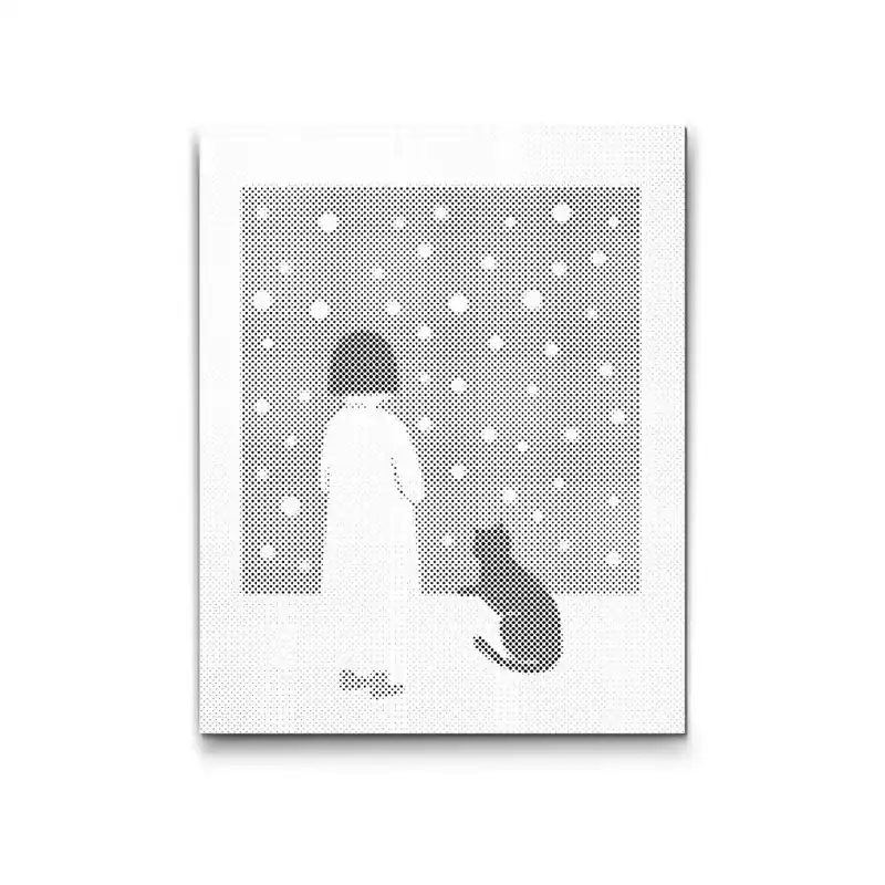 Punktmalerei – Blaue Katze Markenware