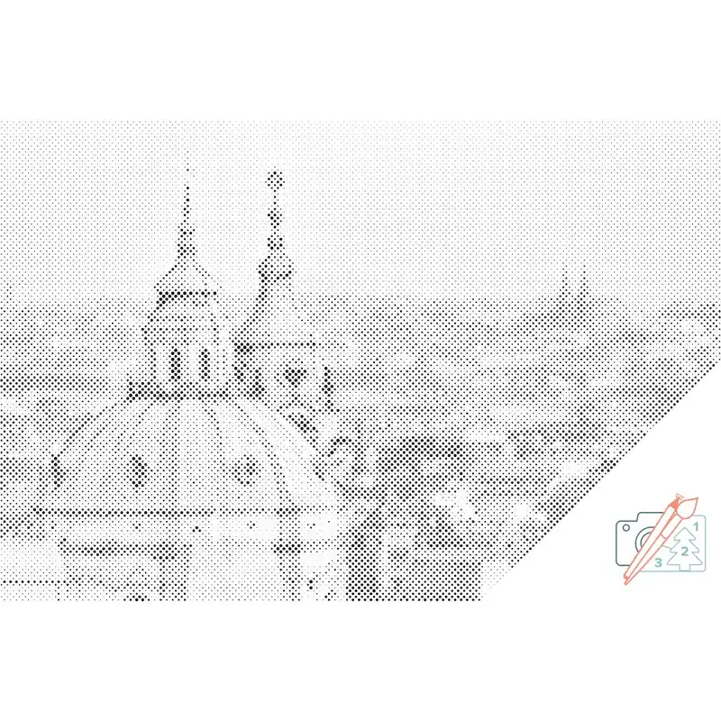 Garantierte Lieferung Punktmalerei – Blick auf Prag