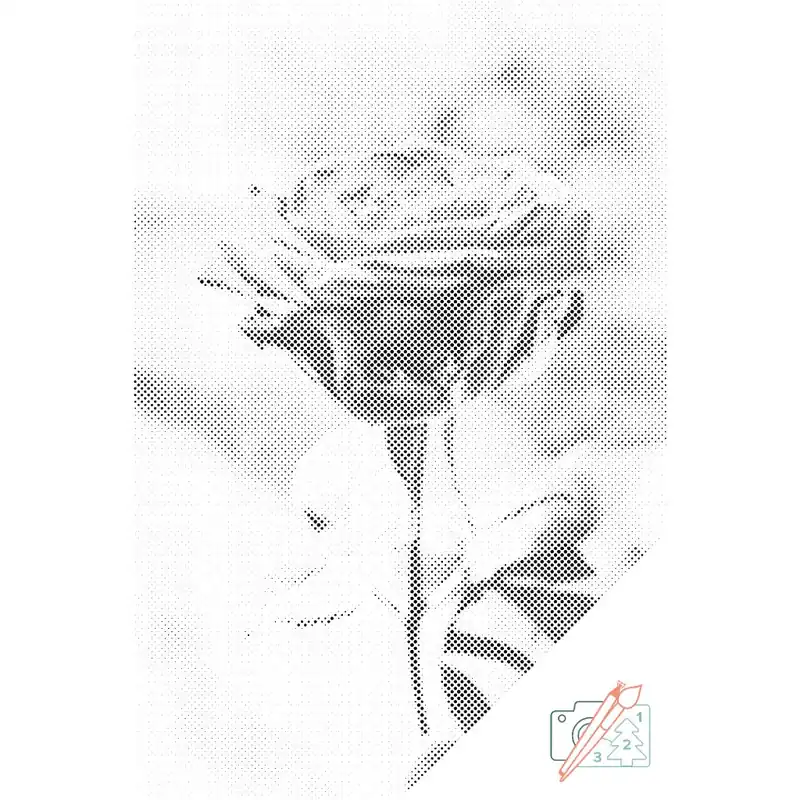 Sichere Zahlung Punktmalerei – Blühende Rose