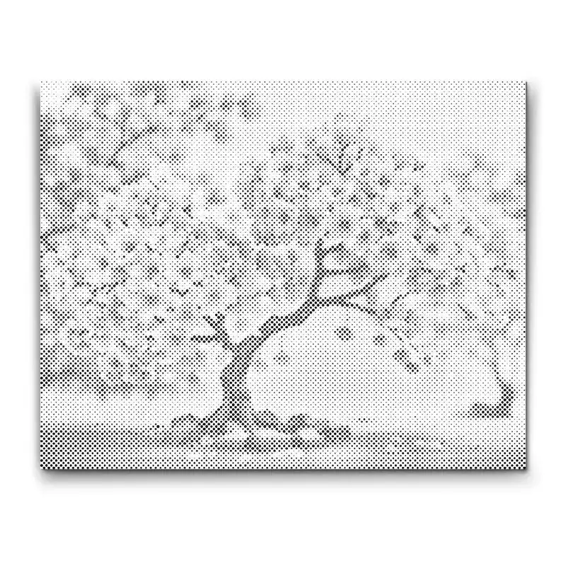 Expressversand Punktmalerei – Blühender Sakura-Bonsai