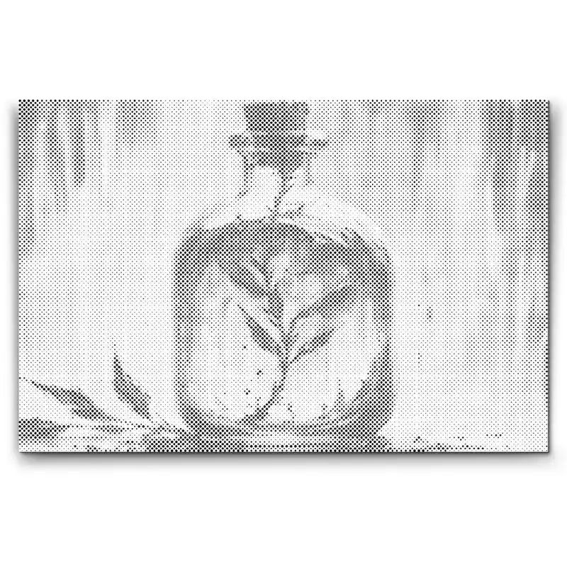 Punktmalerei – Blume in einer Flasche Gratis Versand