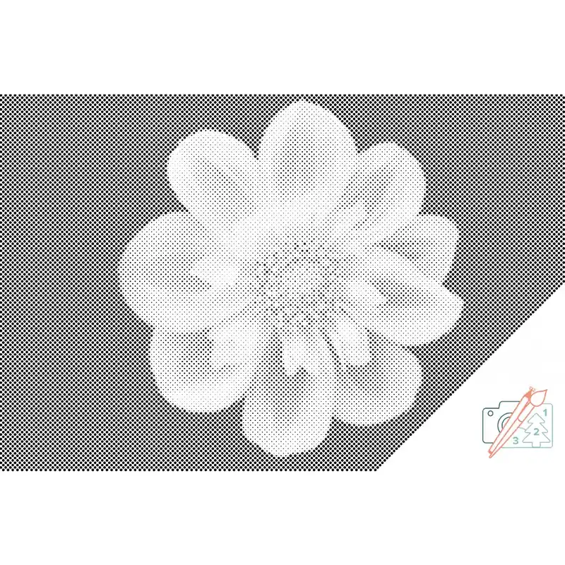 Punktmalerei – Blumenkopf Finale Aktion