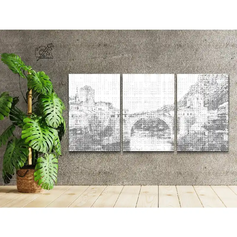 Punktmalerei – Brücke in der Stadt (3er-Set) Jetzt Bestellen