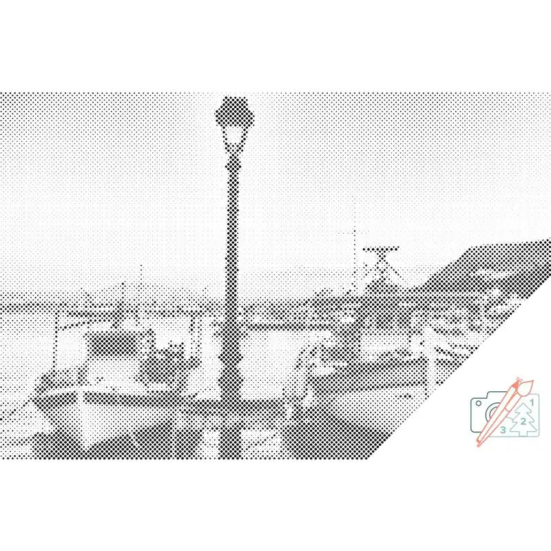 Punktmalerei – Boote im Hafen Exklusiv