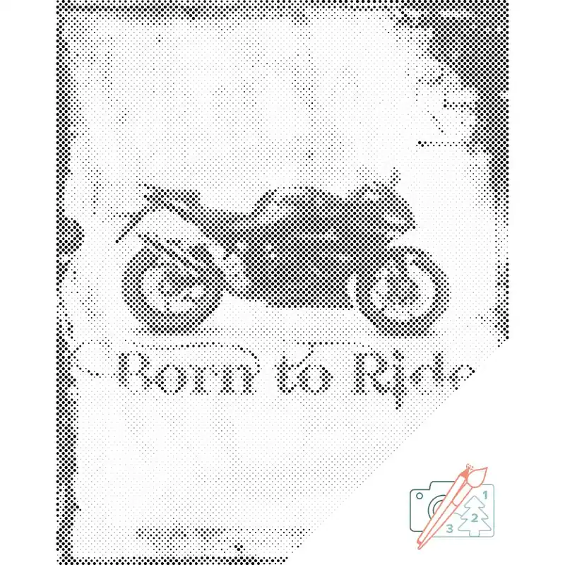 Premium Punktmalerei – Born to Ride